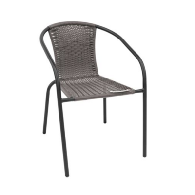 Fotel Bistro stal+rattan szary 61 x 72 cm