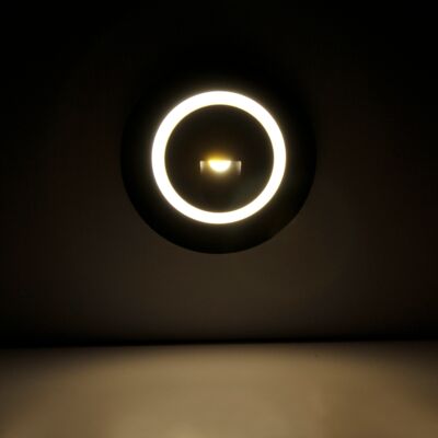 Lampa schodowa Polux Q2 okrągła 20 lm 3W IP44 szara