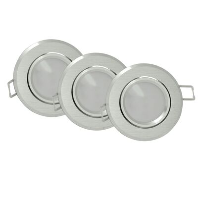 Oprawki LED POLUX SUN OLAL-IO84WWS2-250 srebrny szczotkowany 3 szt.