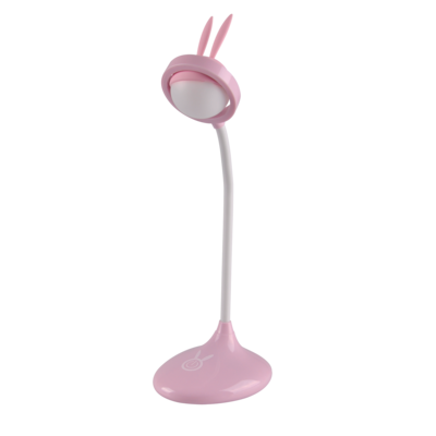 Lampka biurkowa LED KRÓLIK różowy akumulator+USB