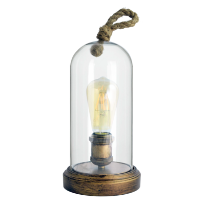 Lampa stołowa VARDE ROPE metal złoto+szkło+sznur