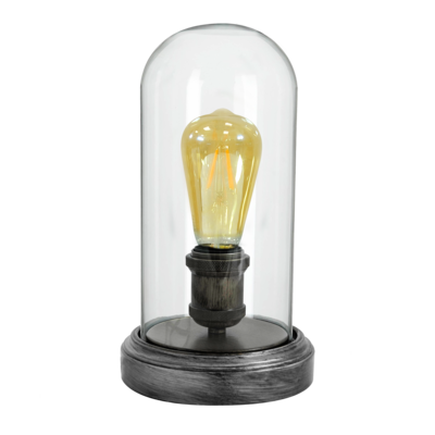Lampa stołowa VARDE metal czarny+szkło