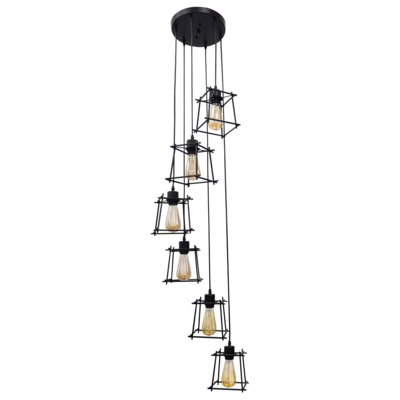 Lampa wisząca IL MIO RYGA 6xE27 czarna