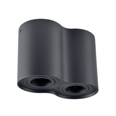 Oprawa natynkowa metalowa owalna POLUX HADAR R2 2xGU10 czarna