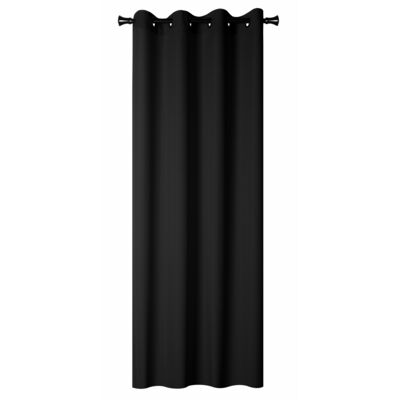 Zasłona z kółkami BLACKOUT 140 x 260 cm czarna