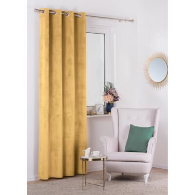 Zasłona z kółkami VELVET 140 x 260 cm musztardowa