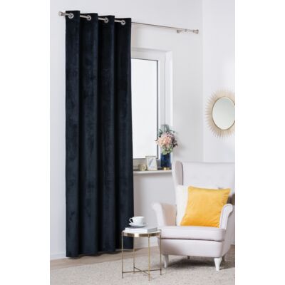 Zasłona z kółkami VELVET 140 x 260 cm czarna