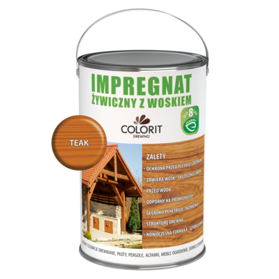 Impregnat żywiczny z woskiem Teak 5 l Colorit Drewno