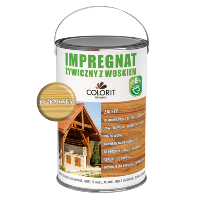 Impregnat żywiczny z woskiem Bezbarwny 5 l Colorit Drewno