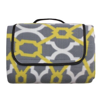 Koc polarowy nieprzemakalny VERANO 135 x 175 cm szaro-żółty