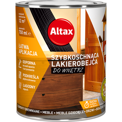 Szybkoschnąca lakierobejca do wnętrz 0,75 l antracyt Altax