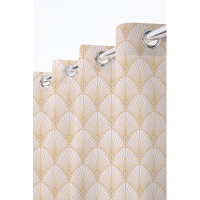 Zasłona Dara 135 x 260 cm 8 kółek biało-złota