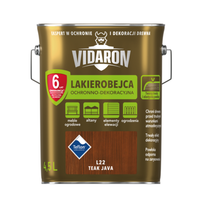 Lakierobejca teak java L22 4,5 l VIDARON