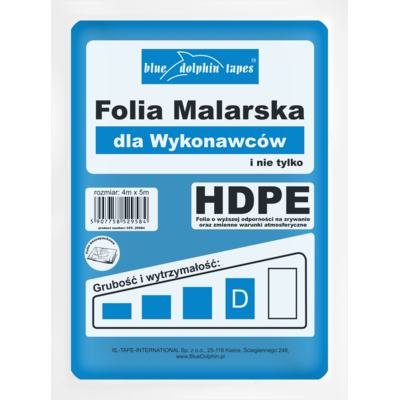 Folia malarska dla wykonawców D* 4 m x 5 m Blue Dolphin