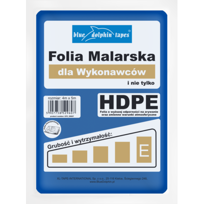 Folia malarska dla wykonawców E* 4 m x 5 m Blue Dolphin