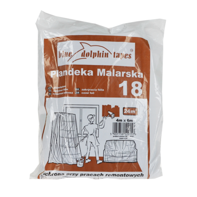 Plandeka malarska 18 4 m x 6 m Blue Dolphin