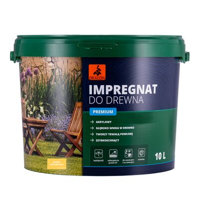 Impregnat akrylowy do drewna PREMIUM 10 l sosna naturalna Dragon