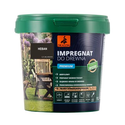 Impregnat akrylowy do drewna PREMIUM 1 l heban Dragon