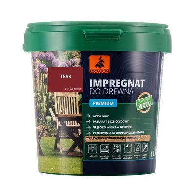 Impregnat akrylowy do drewna PREMIUM 1 l teak Dragon