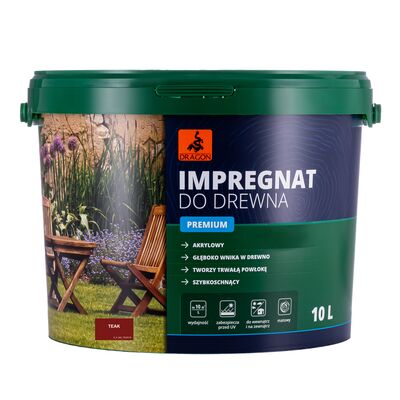 Impregnat akrylowy do drewna PREMIUM 10 l teak Dragon
