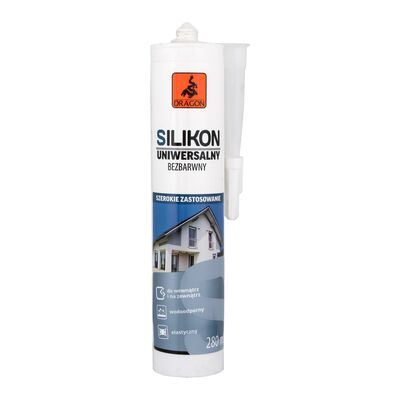 Silikon uniwersalny 280 ml bezbarwny Dragon