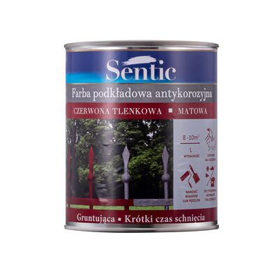 Farba podkładowa antykorozyjna 750 ml czerwony tlenkowy matowy Sentic