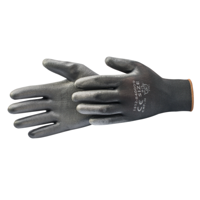 Rękawice nylonowe 84* XL Czarno-szare PU