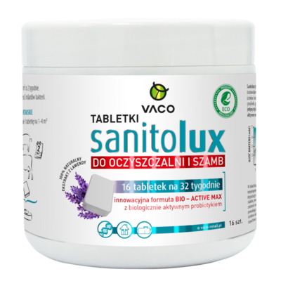 Bioaktywator do oczyszczalni i szamb w tabletkach ECO Sanitolux 16 sztuk Vaco