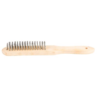 Szczotka druciana 4 - rzędowa, drewniany uchwyt Top Tools