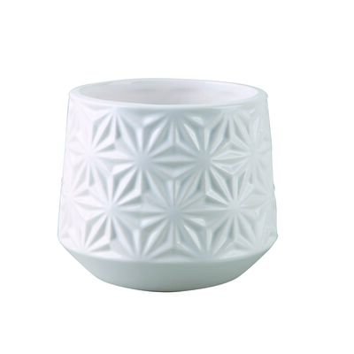 Osłonka ceramiczna flower białą 11,5 x 11,5 x 10,5 cm