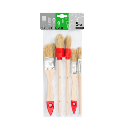 Zestaw pędzli 5 sztuk 3/4" 1,5" #2 #4 #0