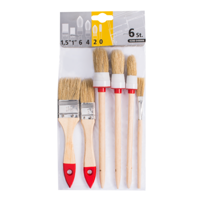 Zestaw pędzli 6 sztuk 1" 1,5" #2 #4 #6 #0