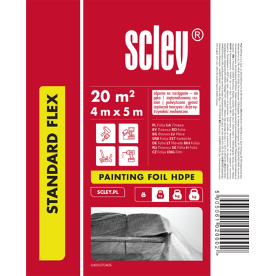 Folia 4 x 5 m HDPE Standard Flex 0,007 mm