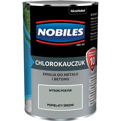 Emalia chlorokauczukowa Popielaty Średni 0,9 l NOBILES