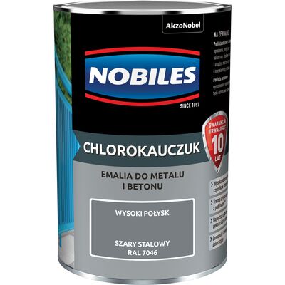 Emalia chlorokauczukowa Szary Stalowy 0,9 l NOBILES