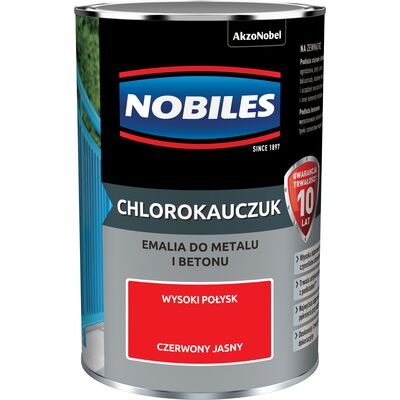 Emalia chlorokauczukowa Czerwony Jasny 0,9 l NOBILES