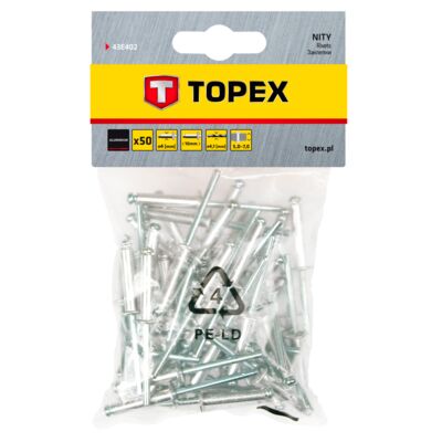 Nit aluminiowy 4,0 x 10 mm 50 sztuk TOPEX