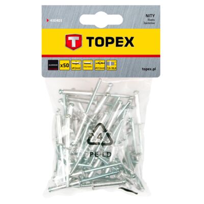Nit aluminiowy 4.0 x 12.5 mm, 50 sztuk TOPEX
