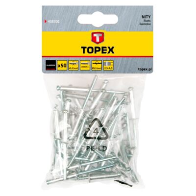 Nit aluminiowy 3,2 x 8 mm 50 sztuk TOPEX