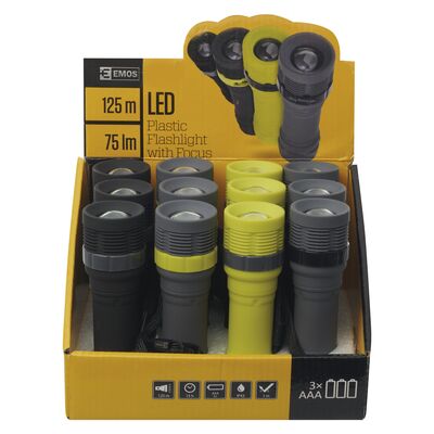 Latarka LED 3 W 75 lm 3× AAA z zoomem