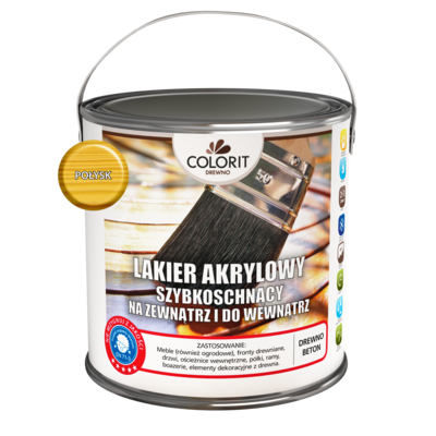 Lakier akrylowy szybkoschnący do drewna połysk 2,5 l Colorit Drewno