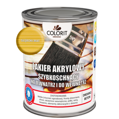 Lakier akrylowy szybkoschnący do drewna Głęboki mat 0,75 l Colorit Drewno