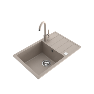 Zlewozmywak METRO 1 duża komora ociekacz 68 x 44 cm bateria 