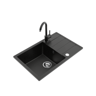 Zlewozmywak METRO 1 duża komora ociekacz 68 x 44 cm bateria 