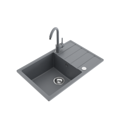 Zlewozmywak METRO 1 duża komora ociekacz 68 x 44 cm bateria 