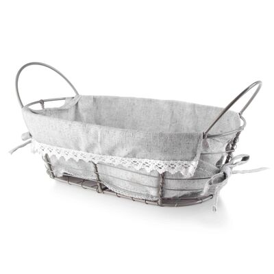 Koszyk WILL metalowy 25 x 15 x 8/28 x 15 x 11,5 cm szary