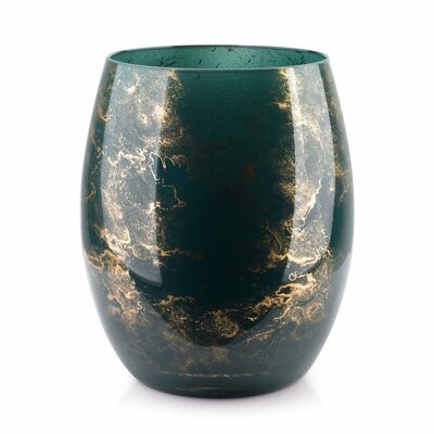 Wazon CRISTIE 20 x 16 cm zieleń butelkowa-marmur