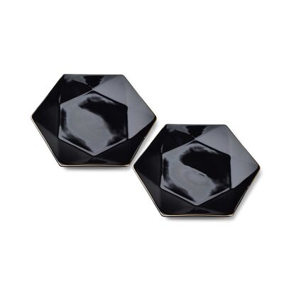 Komplet 2 talerzy deserowych RALPH BLACK 24,5 x 21 x h2 cm