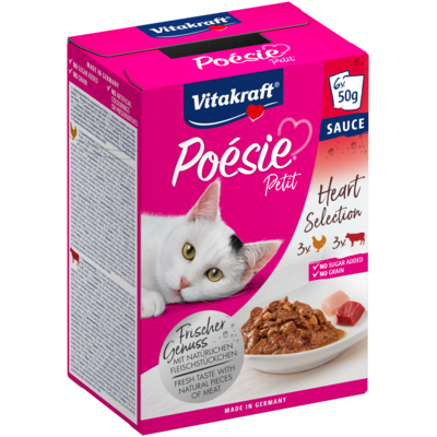 Karma dla kotów Poesie Petit z sercami 6x50 g Vitakraft
