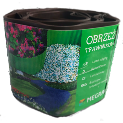 Obrzeże brązowe faliste 15 cm x 9 m